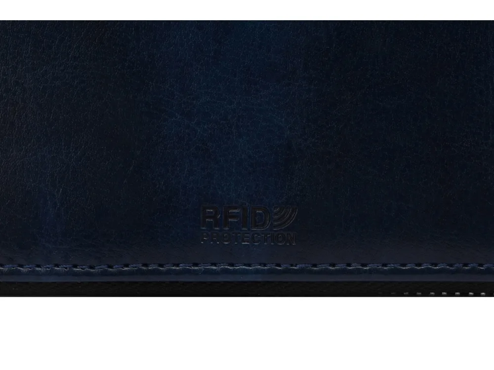 Бизнес-блокнот на молнии А5 «Fabrizio» с RFID защитой и ручкой, синий