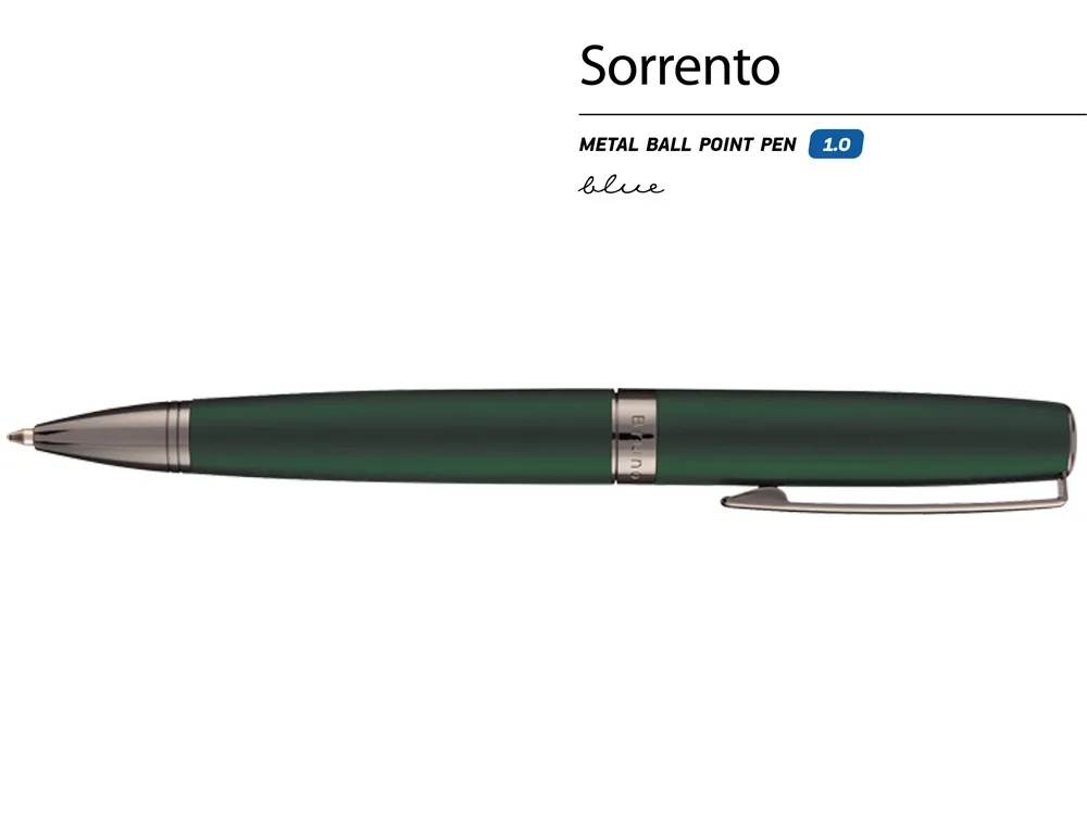 Ручка металлическая шариковая  "Sorrento", зеленый матовый