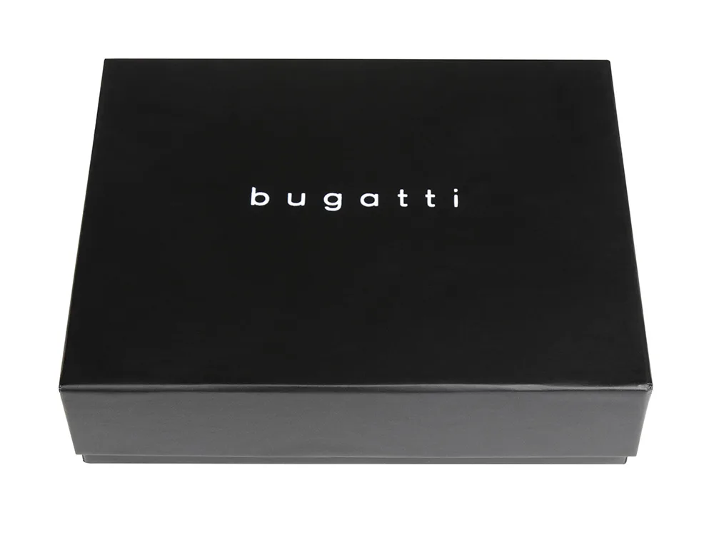 Портмоне BUGATTI ЧЕРНАЯ МАГИЯ | BLACK MAGIC, с защитой данных RFID, черное, натуральная кожа козы, 9х1х10 см