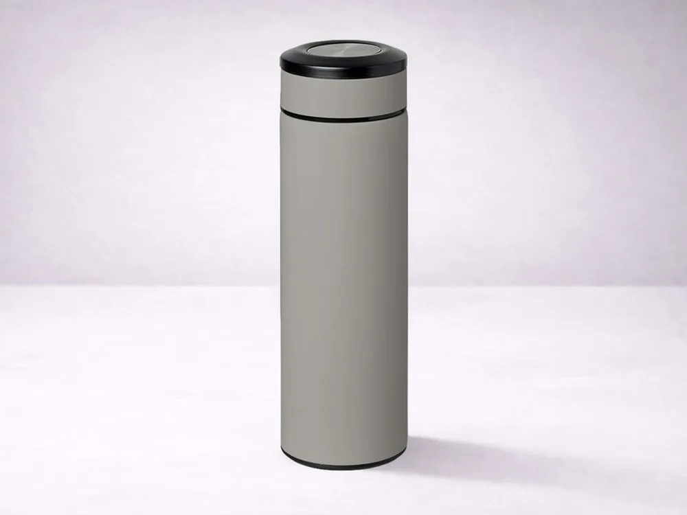 Вакуумный термос "Vacuum Flask C1", soft touch, 420мл, серый