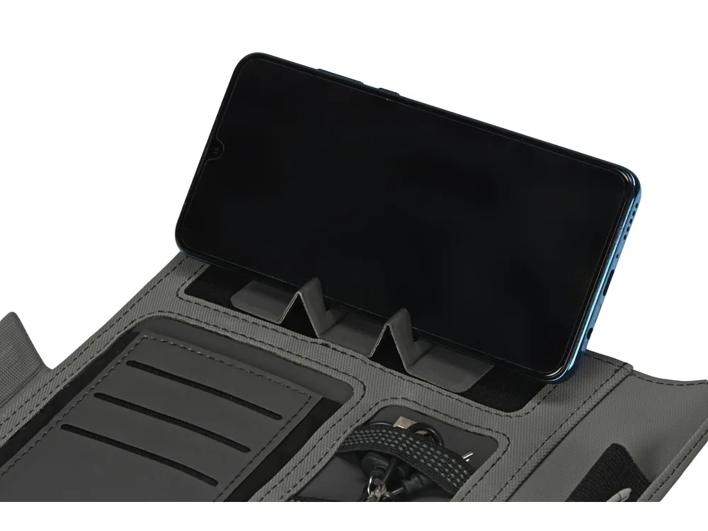 Органайзер с беспроводной зарядкой 5000 mAh "Powernote", светло-серый