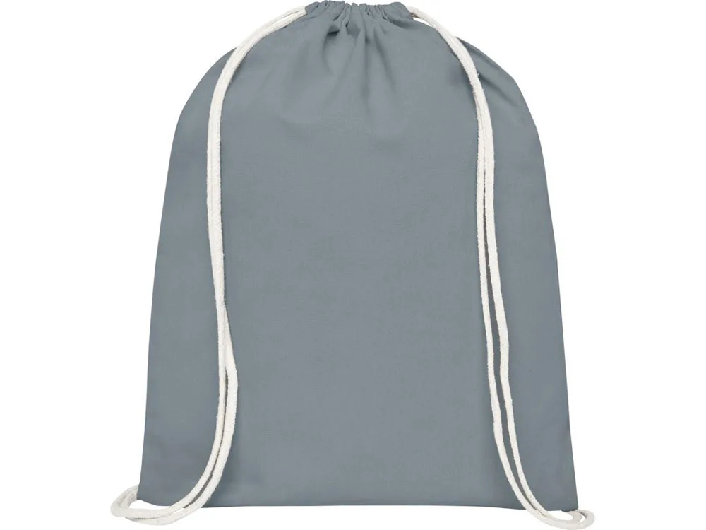 Рюкзак со шнурком Tenes из хлопка плотностью 140 г/м2, серый
