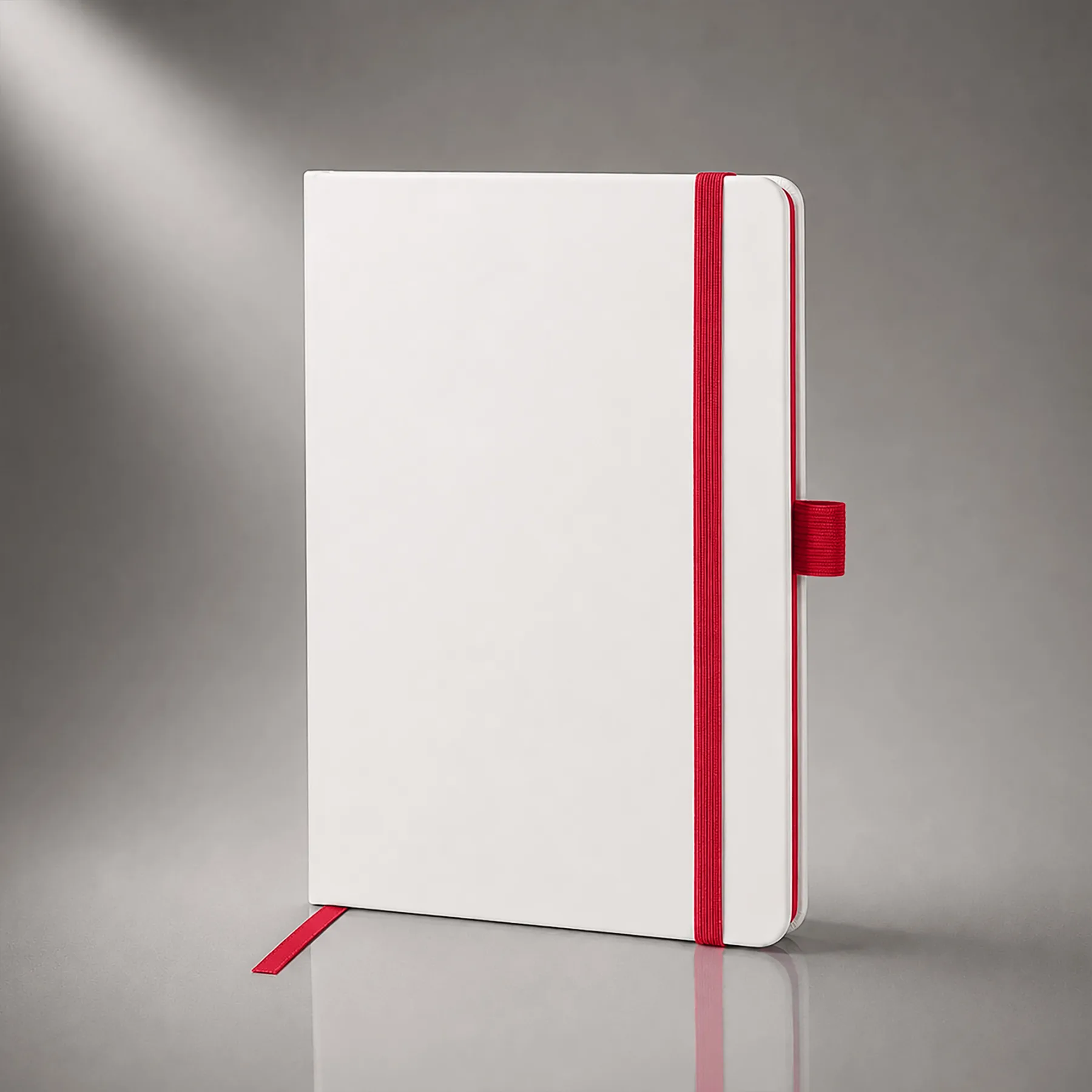 Блокнот "ColorNote White", твердая обложка A5, 80 листов, белый с красным