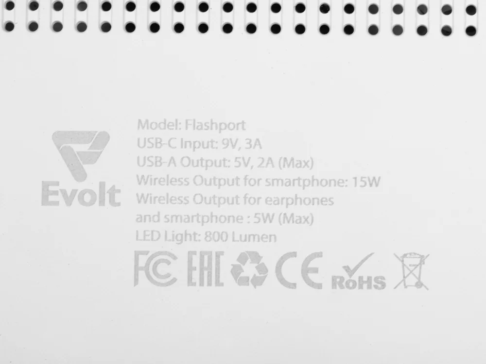 Складная зарядная станция с беспроводной зарядкой «Flashport», 15 Вт, белый