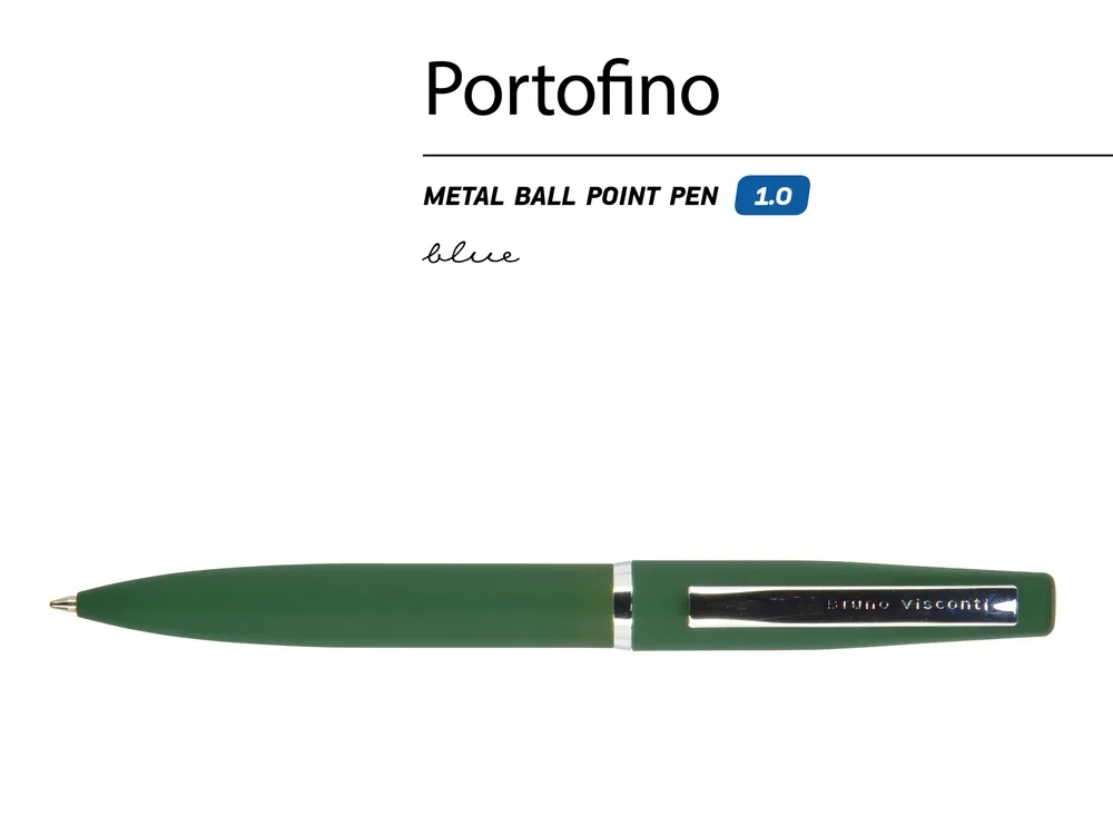Ручка металлическая шариковая "Portofino", софт-тач, 1.0 мм, зеленый