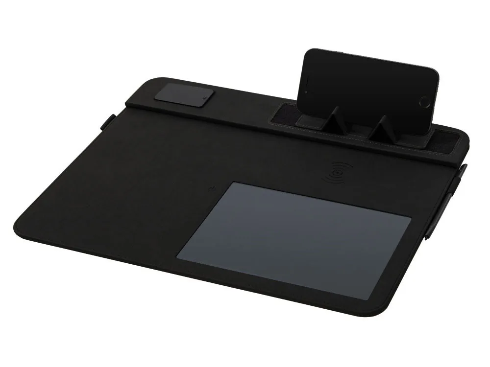 Многофункциональный коврик для мыши «Multi Pad» с беспроводной зарядкой и LCD экраном, 10 Вт, черный