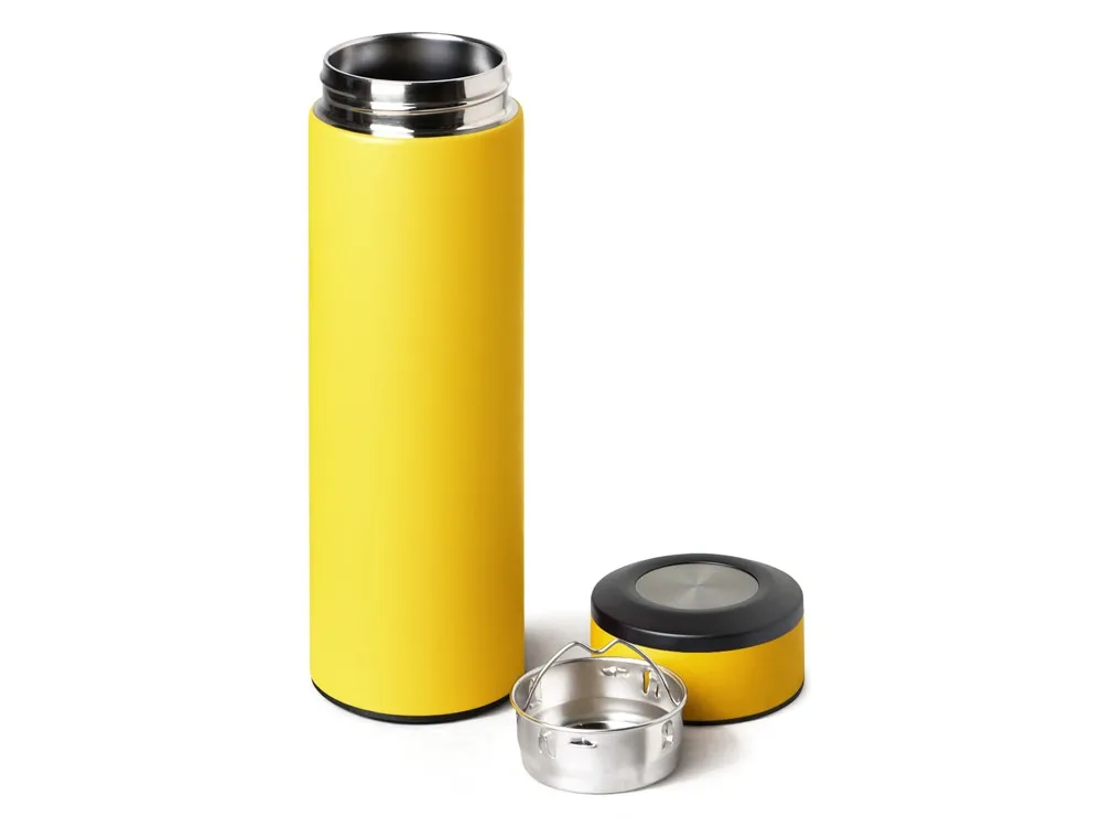 Вакуумный термос "Vacuum Flask C1", soft touch, 420мл, желтый