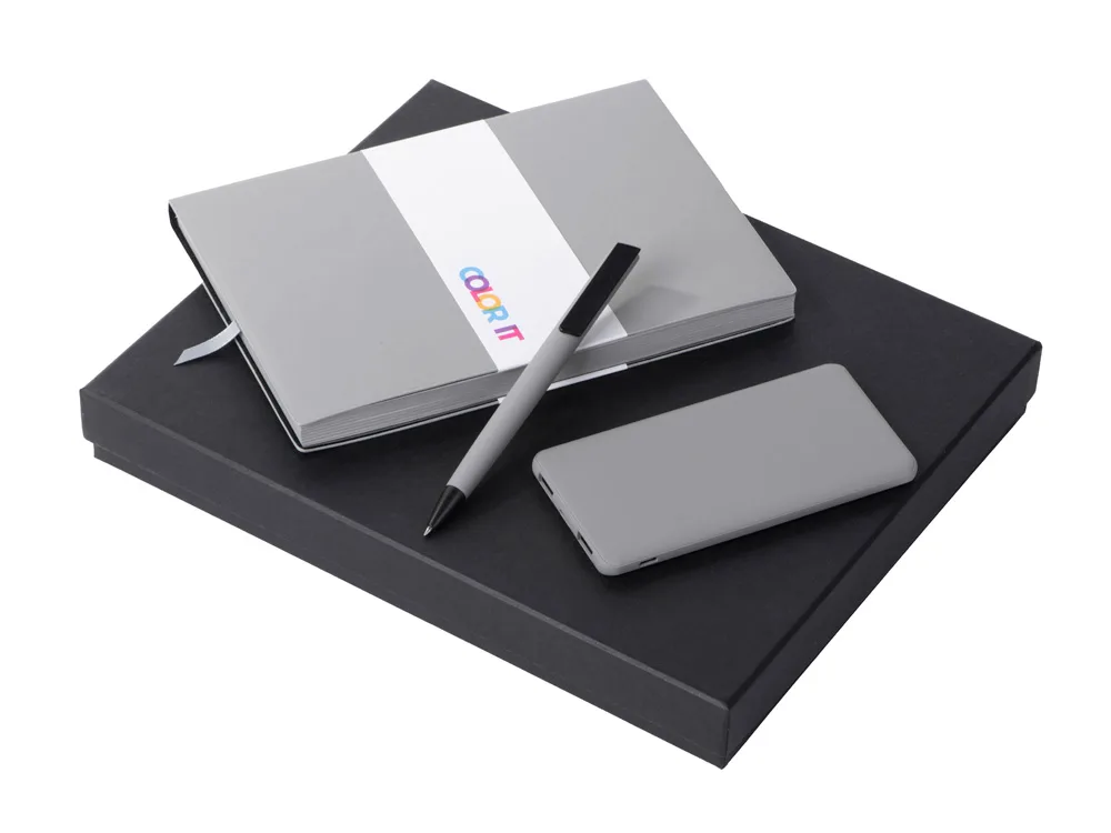 Подарочный набор c блокнотом С1, ручкой и повербанком 5000 mAh