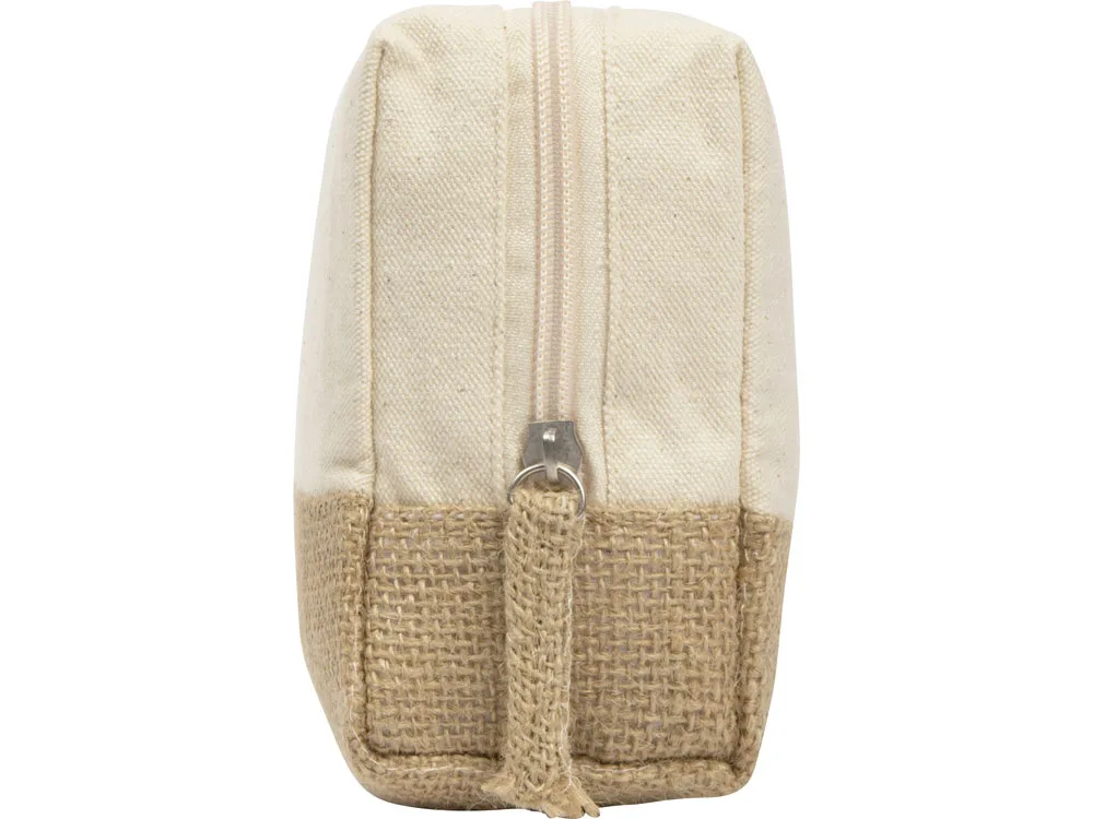 Косметичка "Jute" с ручкой из хлопка и джута, натуральный
