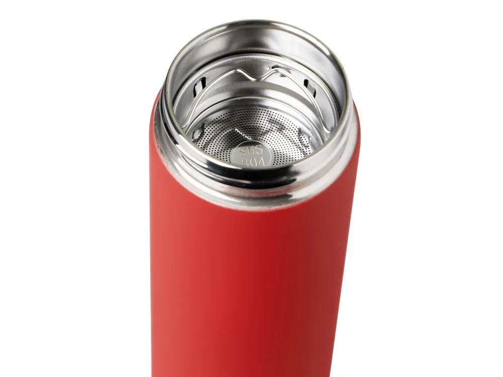 Вакуумный термос "Vacuum Flask C1", soft touch, 420мл, красный