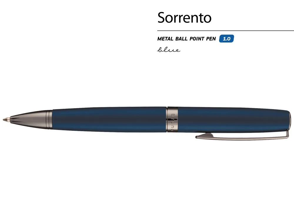 Ручка металлическая шариковая "Sorrento", синий матовый