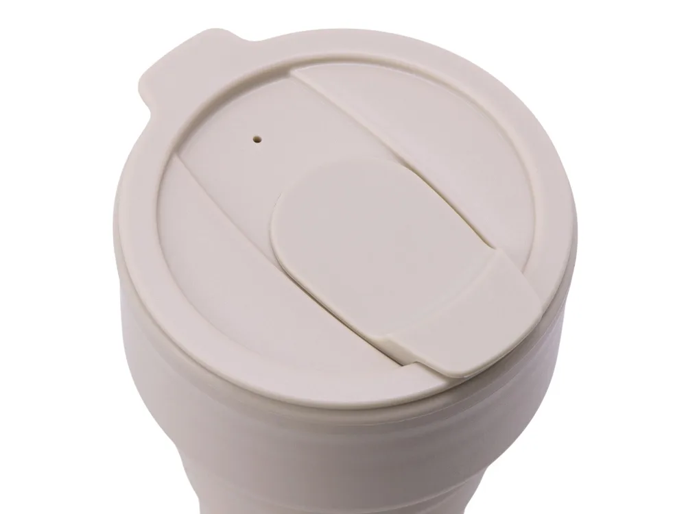 Силиконовый складной стакан "GoCup", бежевый