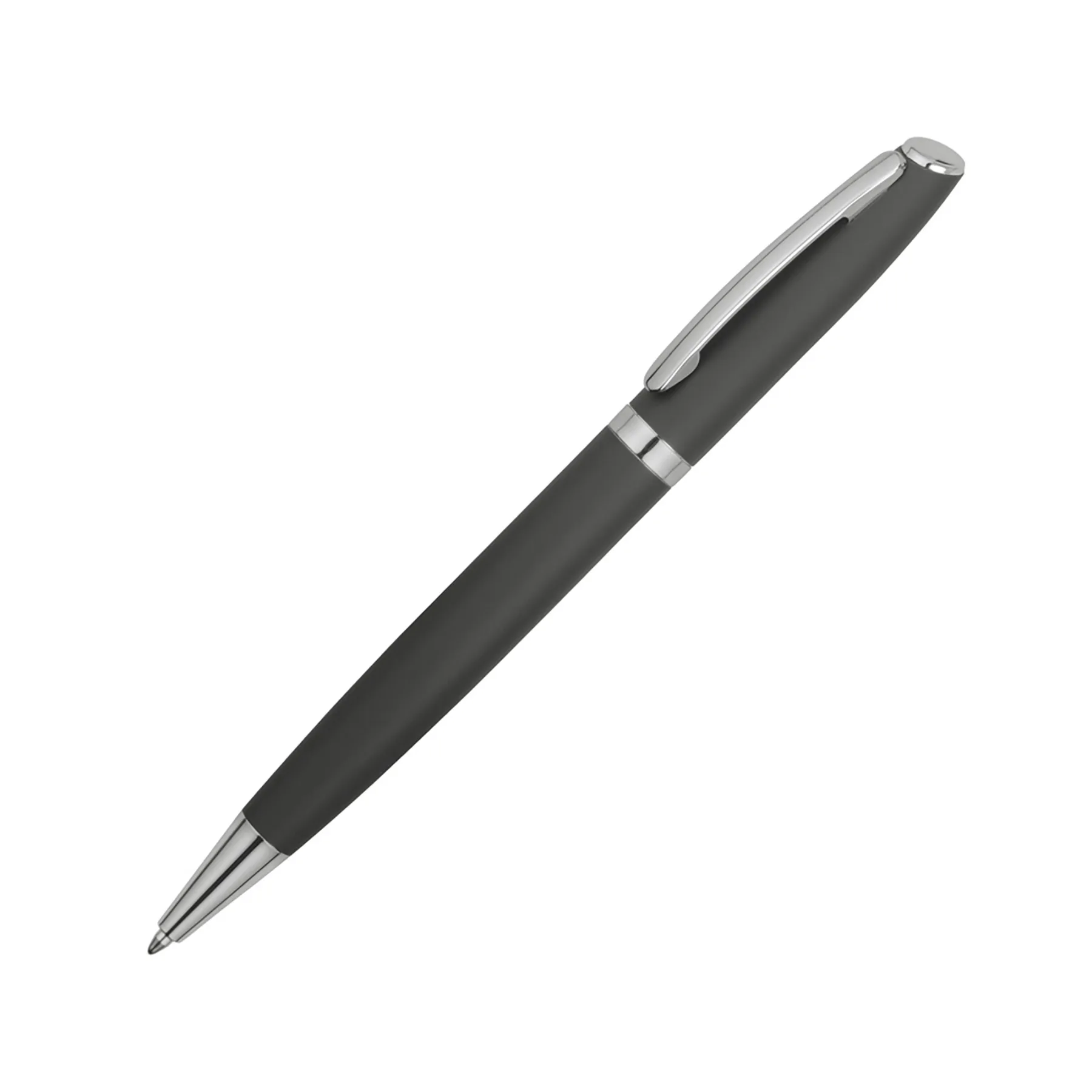 Ручка металлическая шариковая «Flow» soft-touch, серый/серебристый
