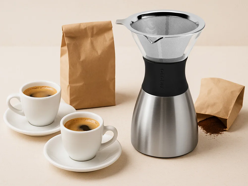 Кофеварка POUR OVER, 1000 мл, серебристый/черный