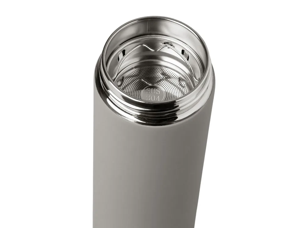 Вакуумный термос "Vacuum Flask C1", soft touch, 420мл, серый