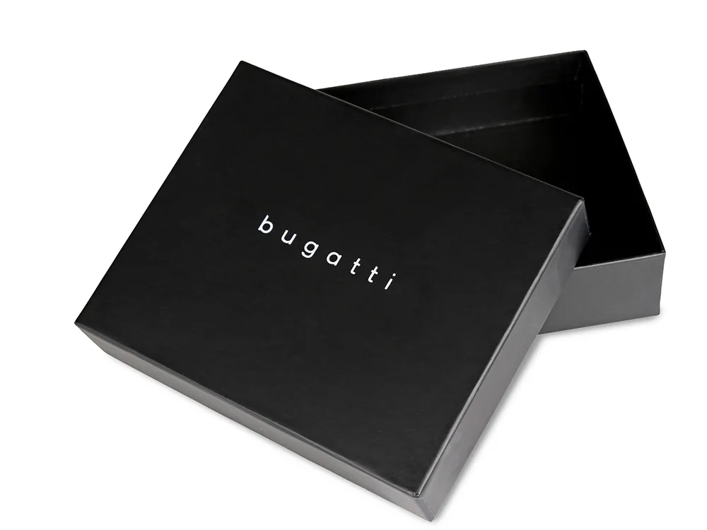 Портмоне для кредитных карт BUGATTI НОМ | NOME, с защитой данных RFID, черное, натуральная воловья кожа, 10,2х0,3х8,2 см