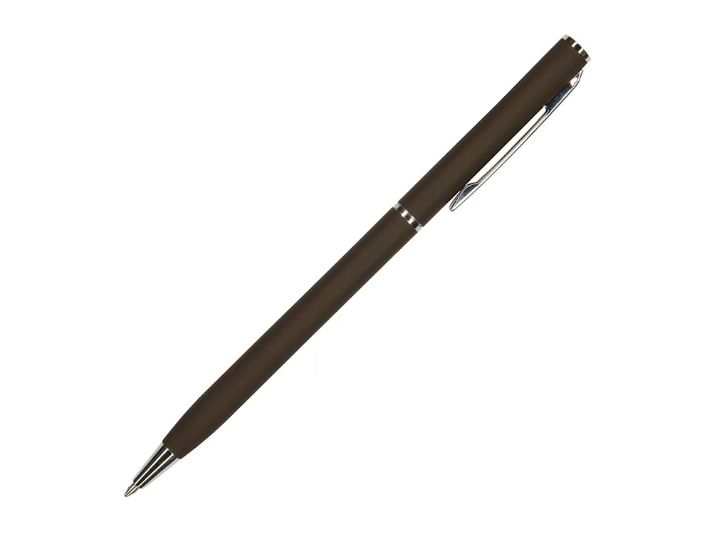Ручка шариковая автоматическая BrunoVisconti® "PALERMO" цвет корпуса коричневый, soft-touch, 0.7 мм