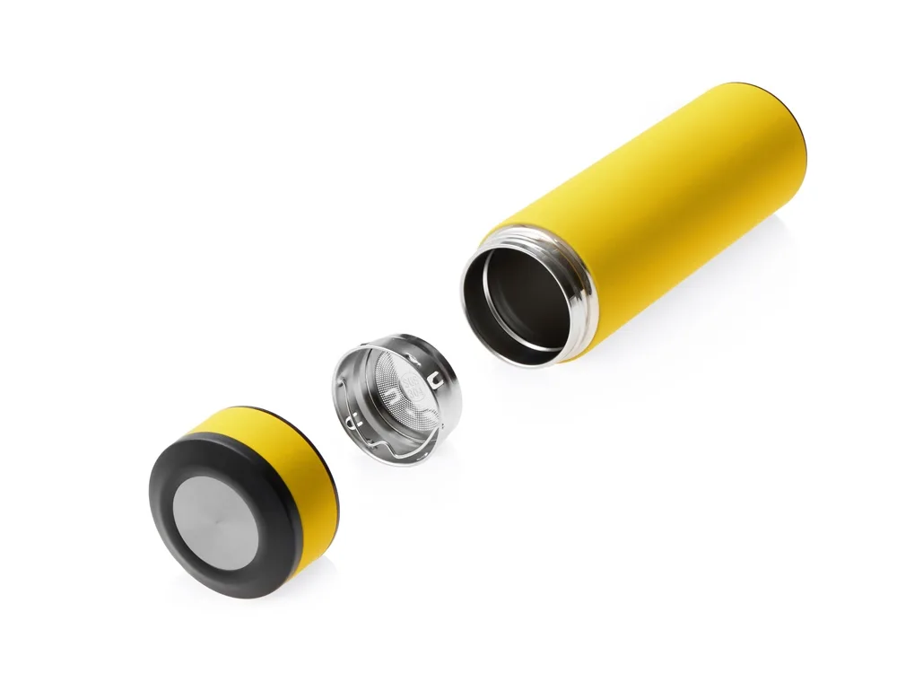 Вакуумный термос "Vacuum Flask C1", soft touch, 420мл, желтый