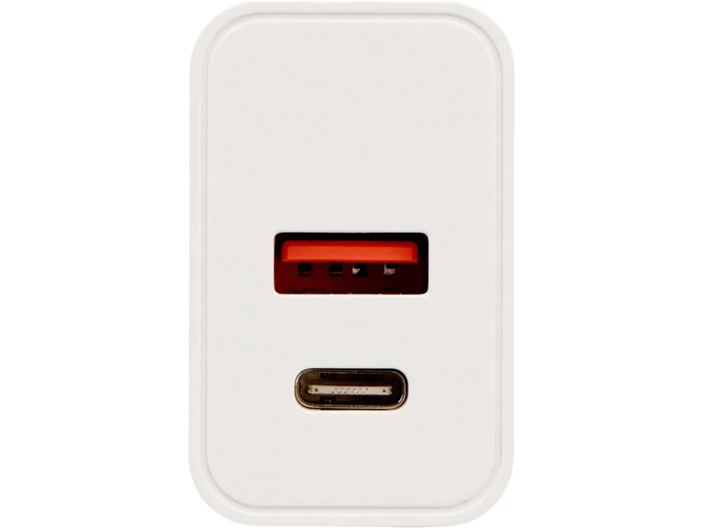 Сетевое зарядное устройство c выходами USB-A и USB-C «Recharger Pro», быстрая зарядка QC/PD, 30 Вт, белый