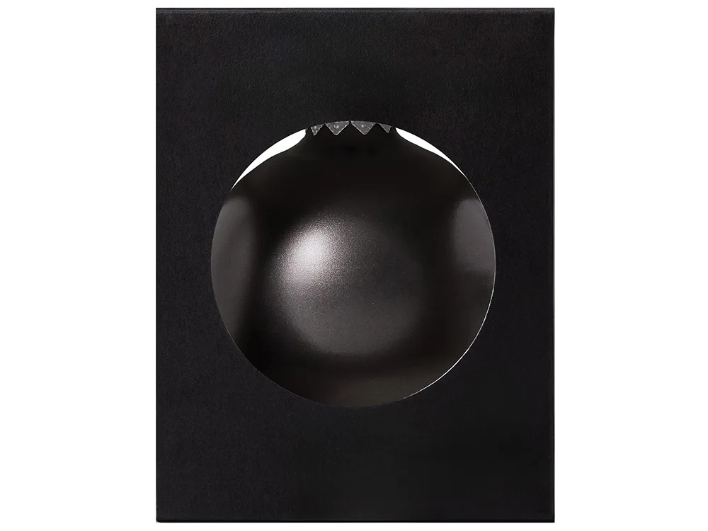 Стеклянный елочный шар "Christmas bauble", черный металлик, с серебристым колпачком в черной коробке