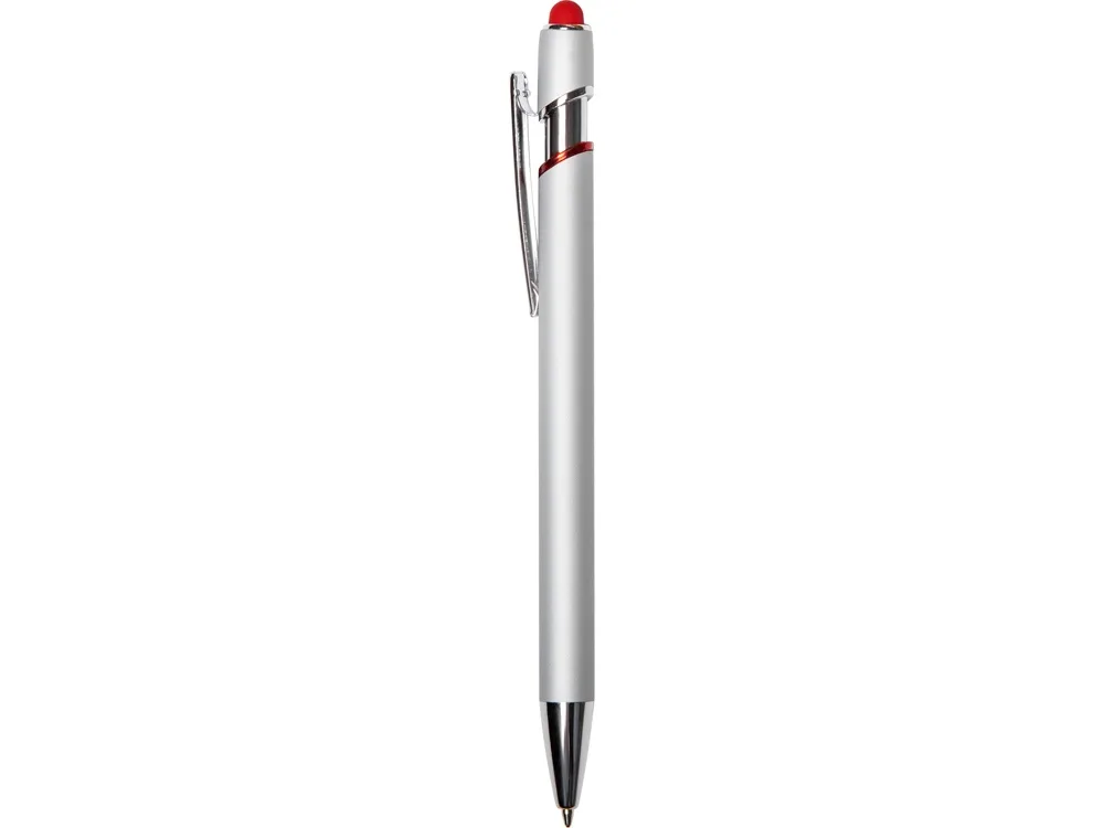 Ручка-стилус металлическая шариковая "Sway  Monochrome" с цветным зеркальным слоем, серебристый с красным