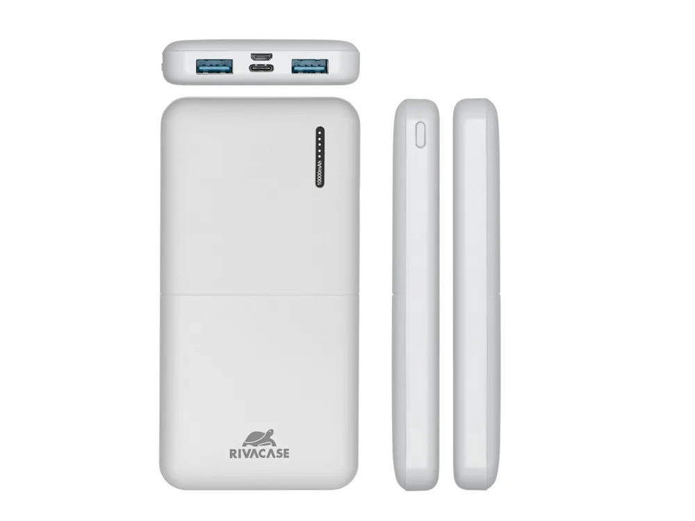 RIVACASE VA2532 (10000 мАч) QC/PD 20W внешний аккумулятор с дисплеем, белый 12/48