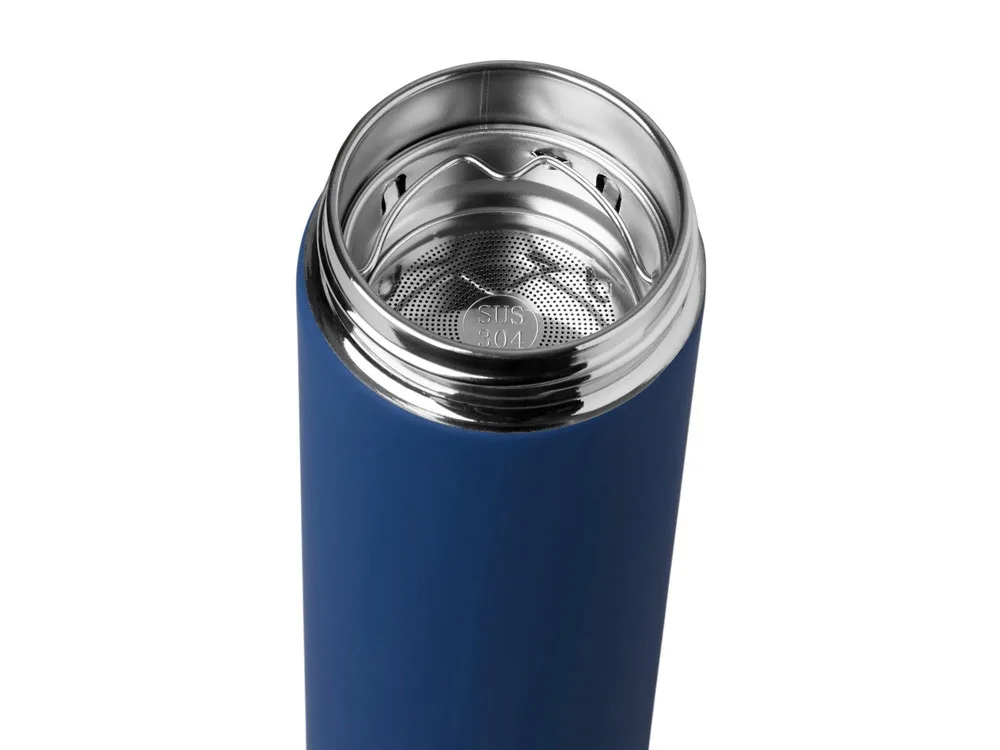 Вакуумный термос "Vacuum Flask C1", soft touch, 420мл, темно-синий