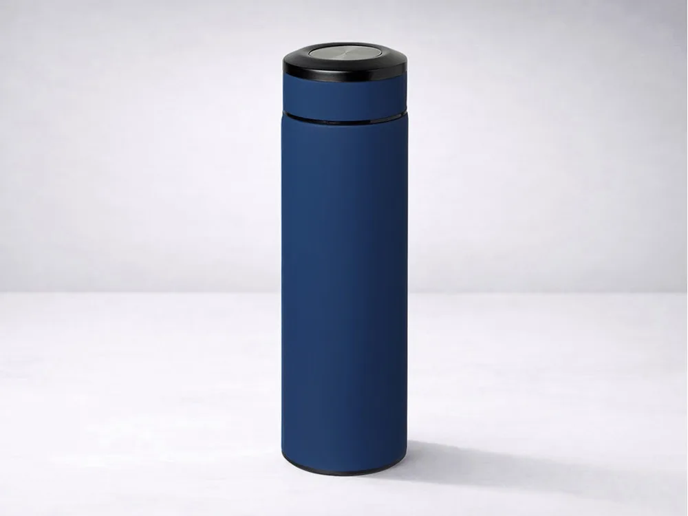 Вакуумный термос "Vacuum Flask C1", soft touch, 420мл, темно-синий