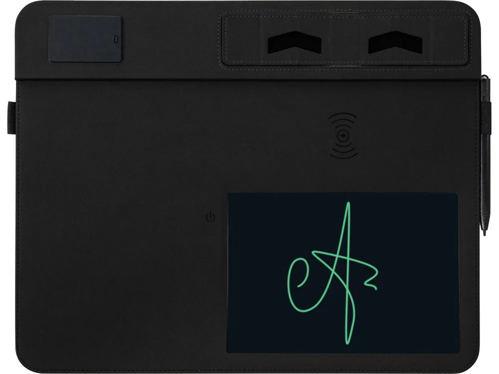 Многофункциональный коврик для мыши «Multi Pad» с беспроводной зарядкой и LCD экраном, 10 Вт, черный