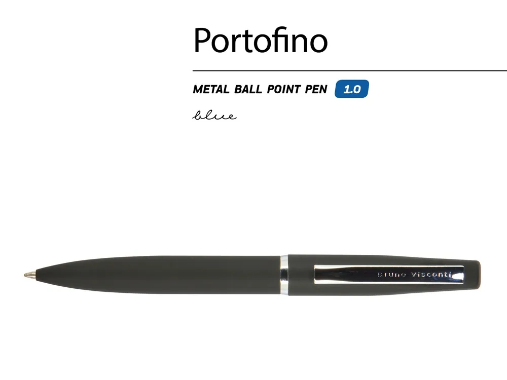 Ручка металлическая шариковая "Portofino", софт-тач, 1.0 мм, черный