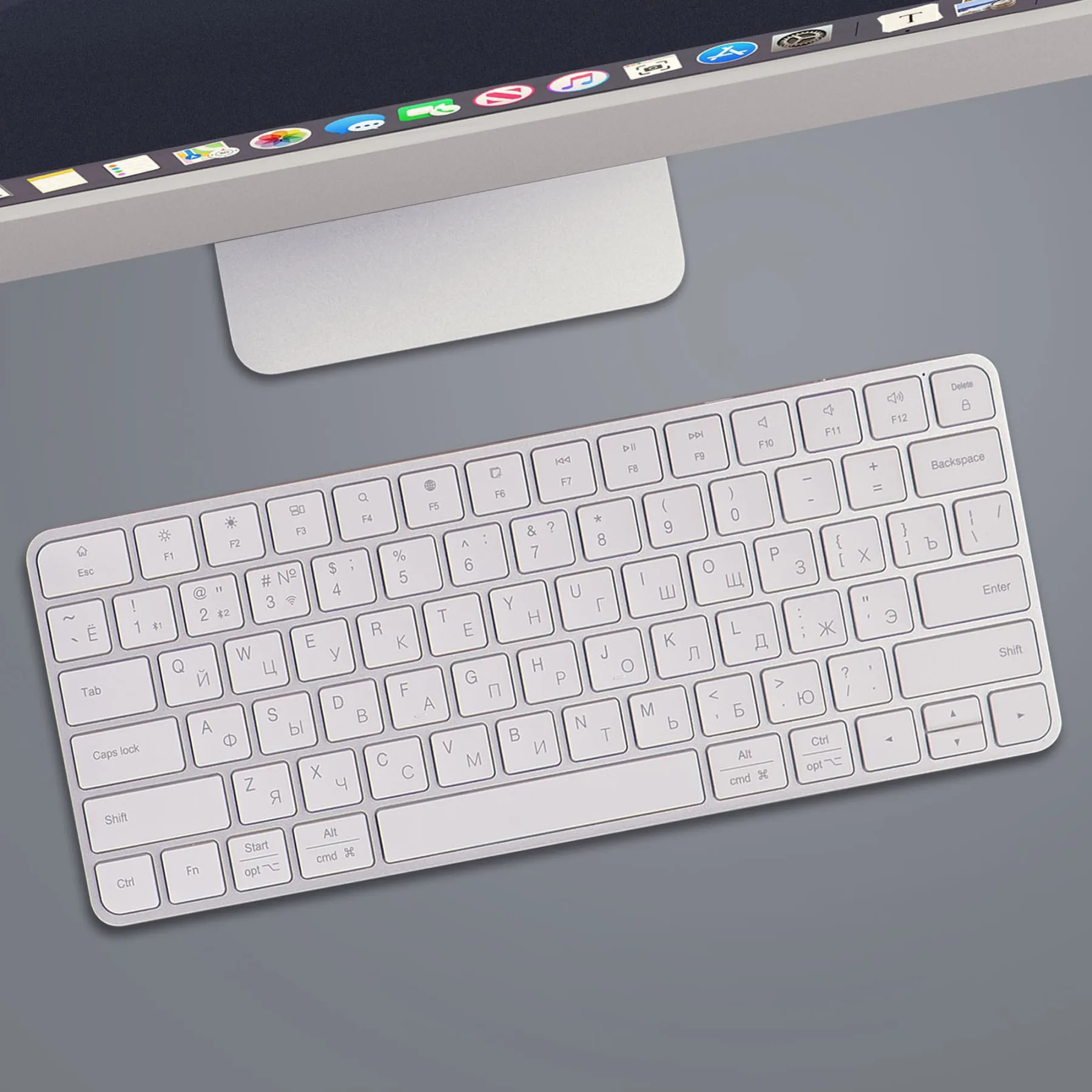 Беспроводная клавиатура Air Keyboard для MAC, Windows, 500 мАч, алюминий, белый, Deppa