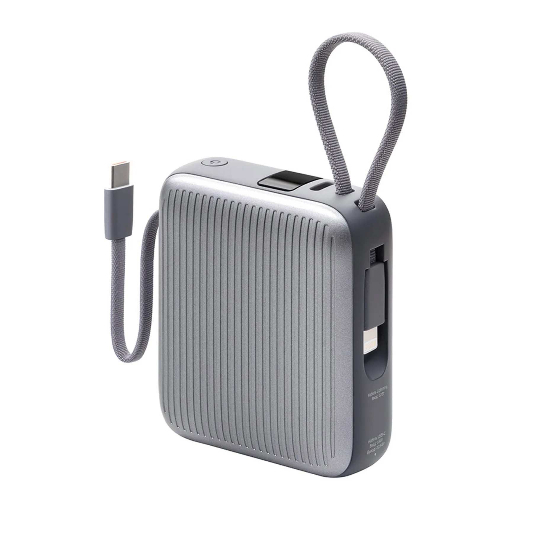 Внешний АКБ NRG Turbo Cable 10000 mAh, 22,5Вт, графит, Deppa