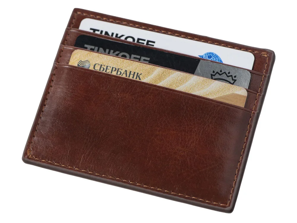 Картхолдер для 6 пластиковых карт с RFID-защитой "Fabrizio", коричневый