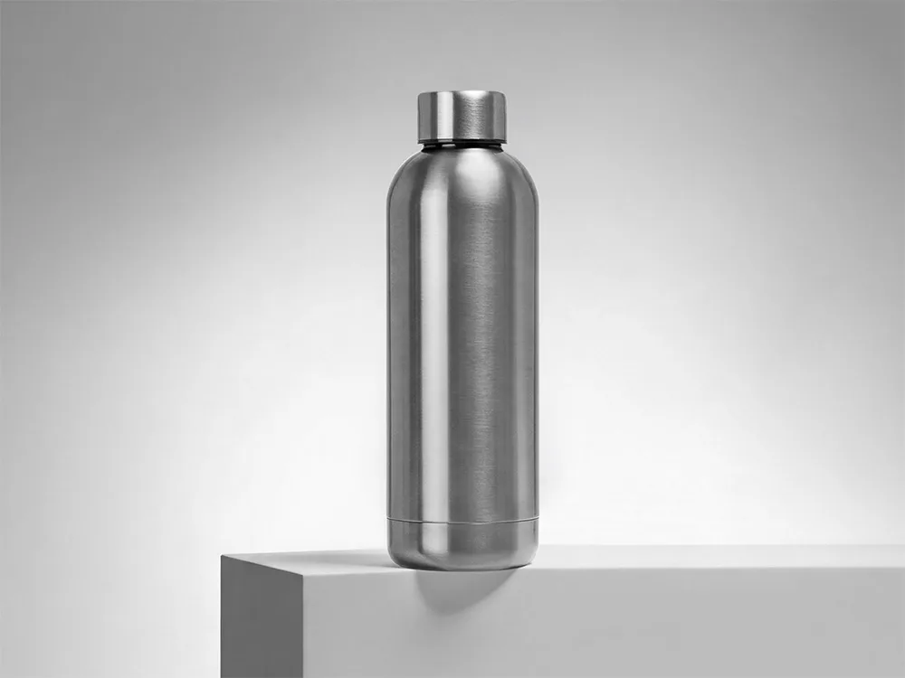 Вакуумная термобутылка "Cask" Waterline, 500 мл, тубус, серебристый глянцевый