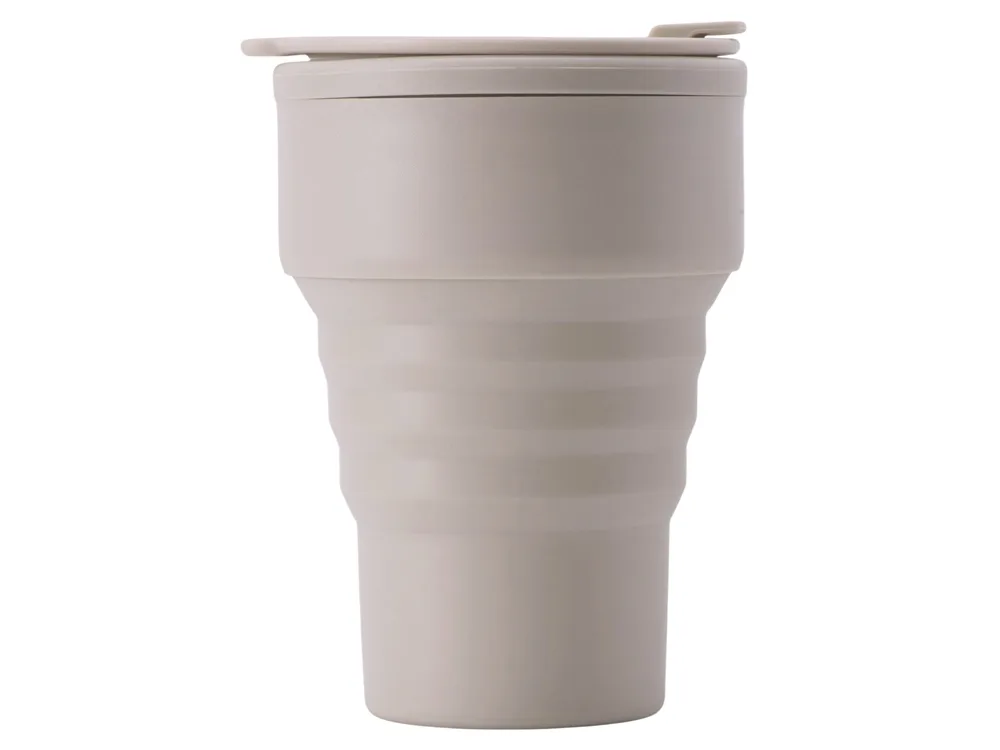 Силиконовый складной стакан "GoCup", бежевый