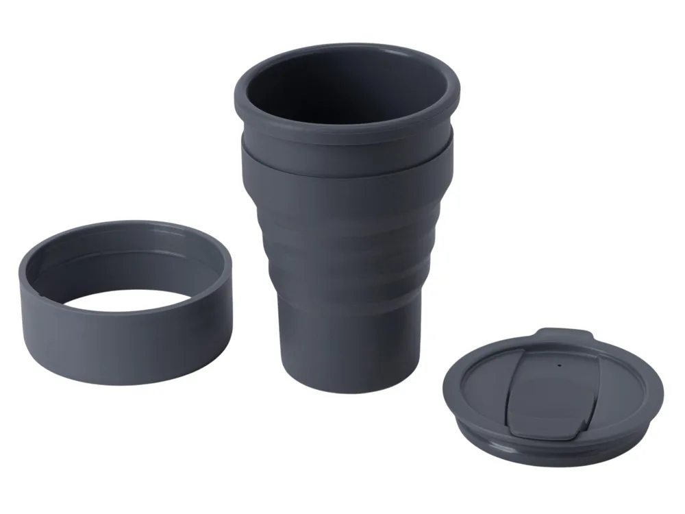Силиконовый складной стакан "GoCup", темно-серый