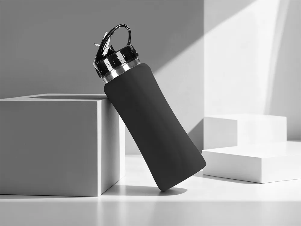 Подарочный набор с бутылкой для воды и повербанком С2, 10000 mAh, черный