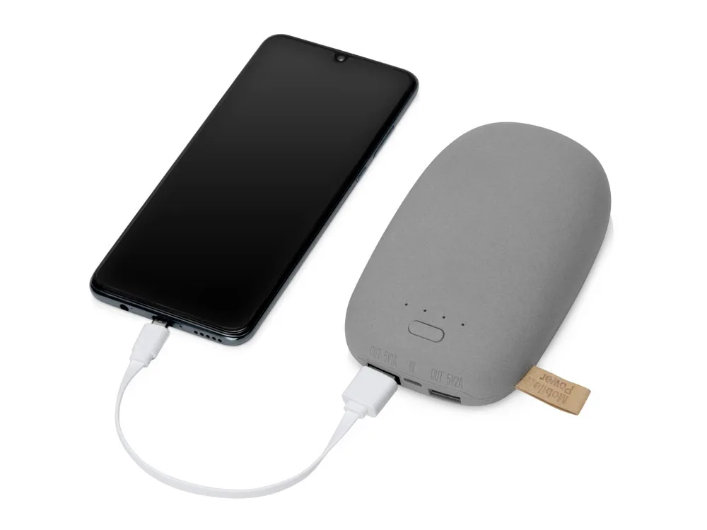 Внешний аккумулятор в форме камня «Stone», 10400 mAh, серый