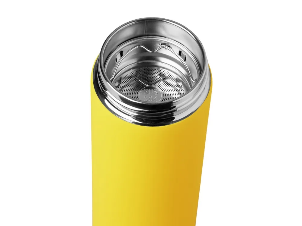Вакуумный термос "Vacuum Flask C1", soft touch, 420мл, желтый