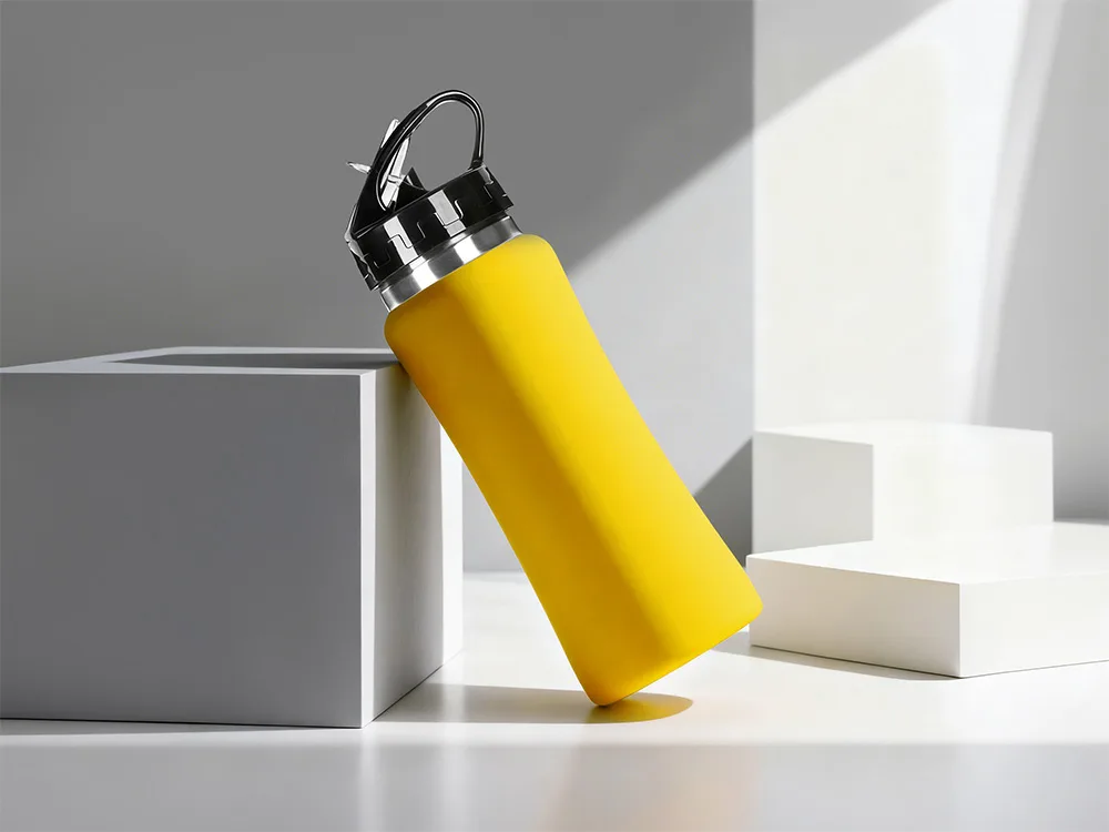 Бутылка для воды "Bottle C1", сталь, soft touch, 600 мл, желтый