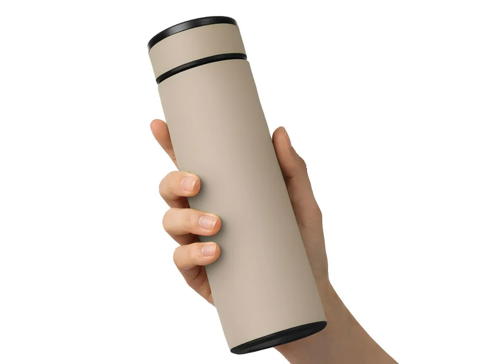 Термос «Confident» с покрытием soft-touch 420мл, бежевый