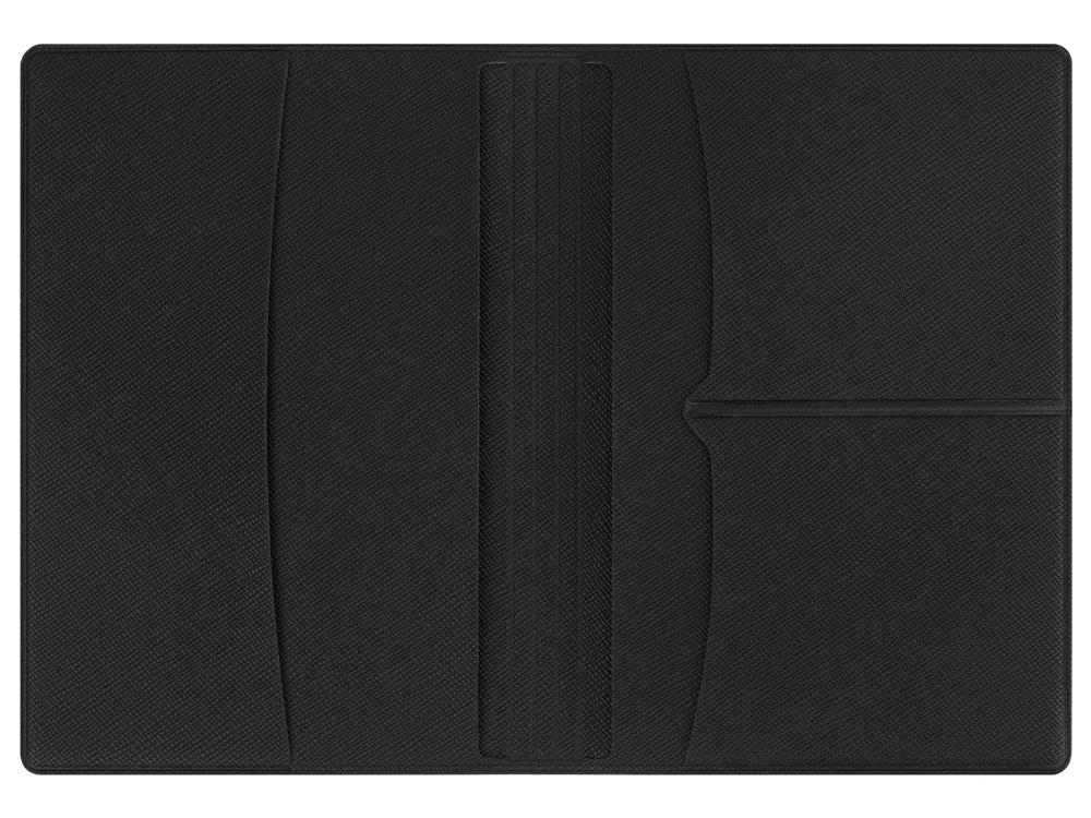 Обложка для паспорта с RFID защитой отделений для пластиковых карт "Favor", черная