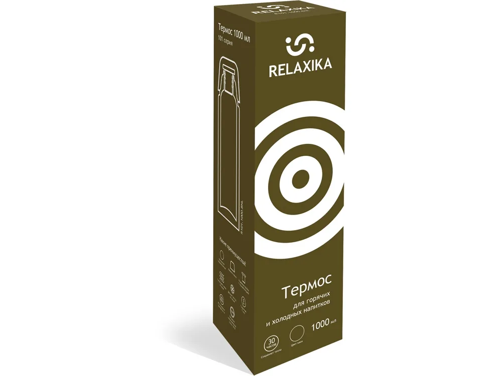 Термос Relaxika 101 (1 литр), хаки (без лого)