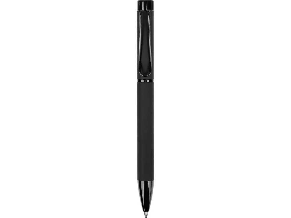 Металлическая шариковая ручка "Black Lama", софт-тач, черный
