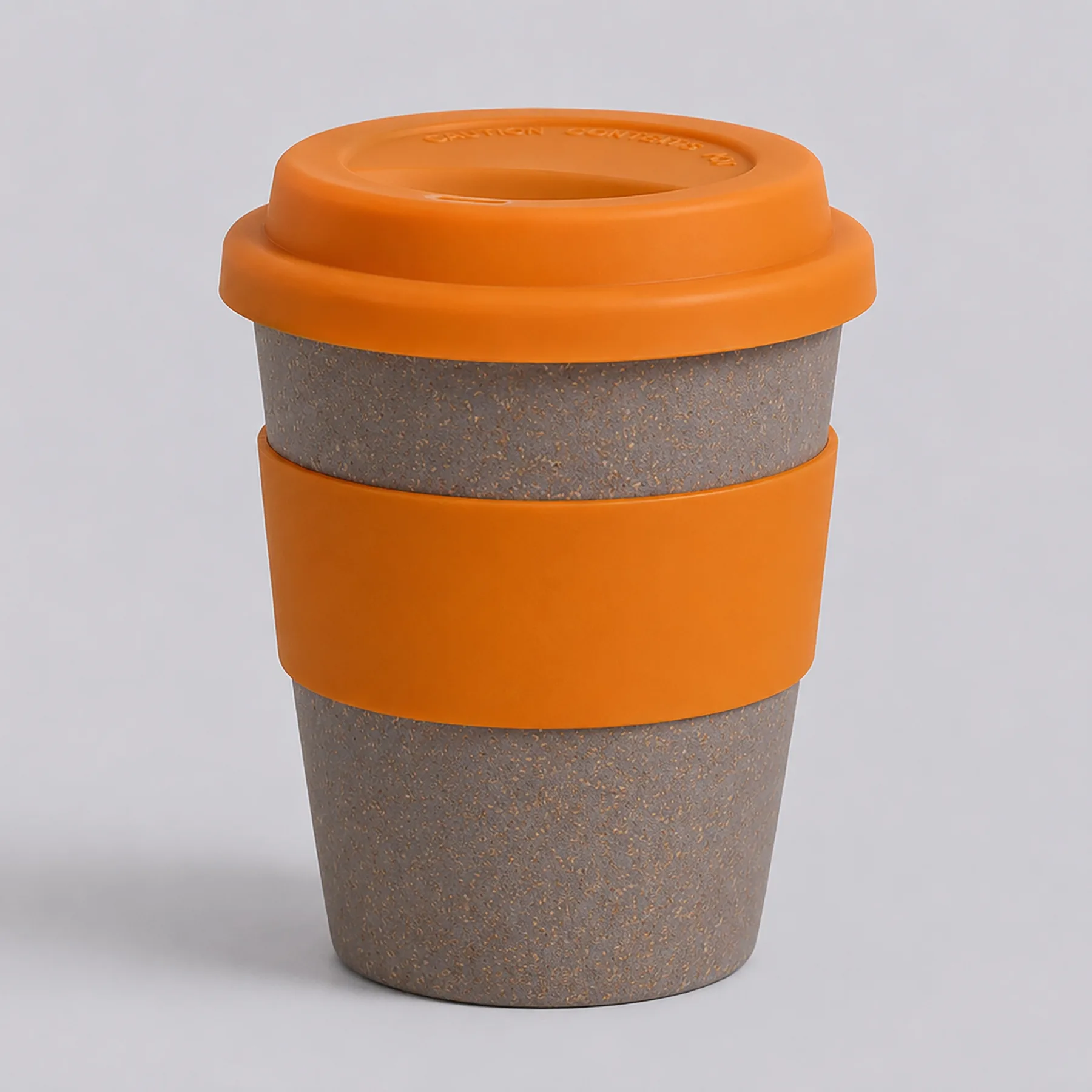 Стакан с силиконовой крышкой "Cafe", оранжевый