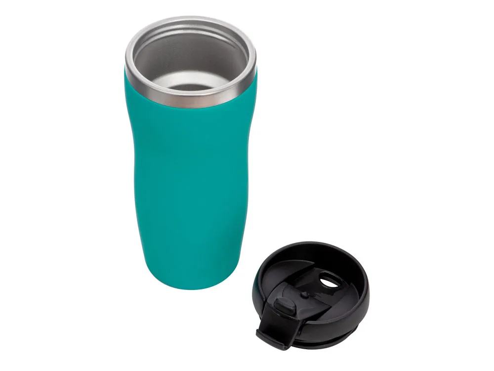 Термокружка "Mony Steel" 350 мл, soft touch, бирюзовый 320C