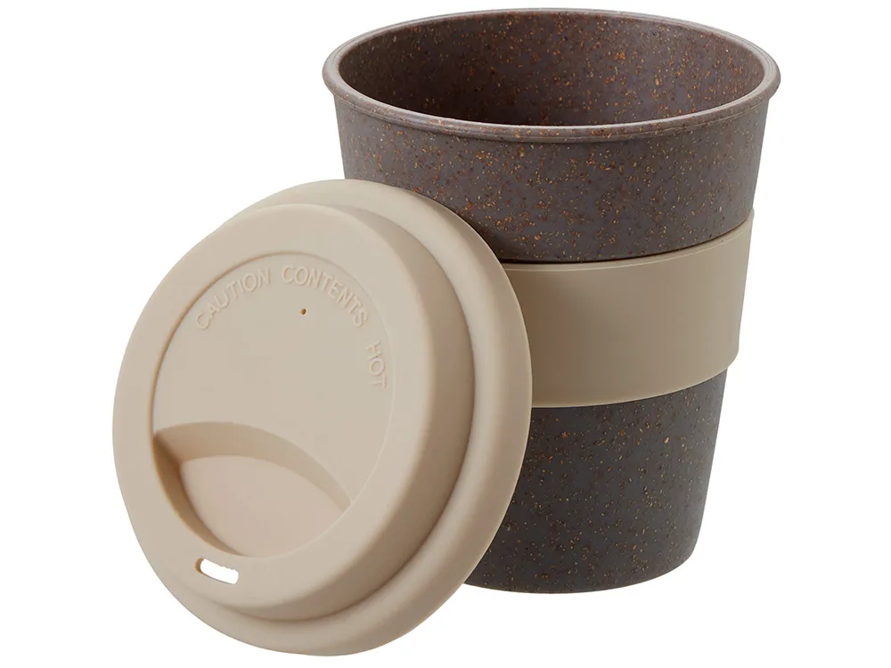 Стакан с силиконовой крышкой "Cafe", beige