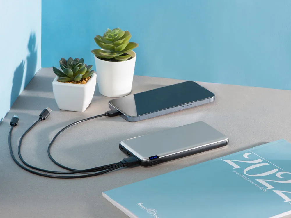 Внешний аккумулятор «Forge» v.2, металл, 10000mah, серебристый