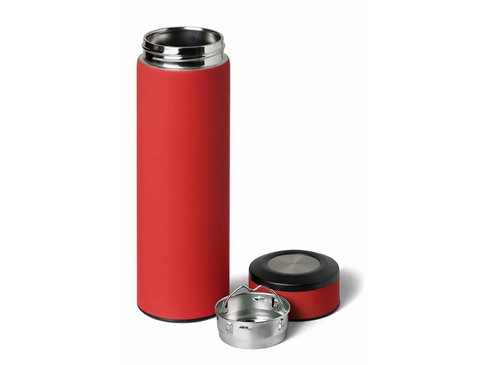 Вакуумный термос "Vacuum Flask C1", soft touch, 420мл, красный