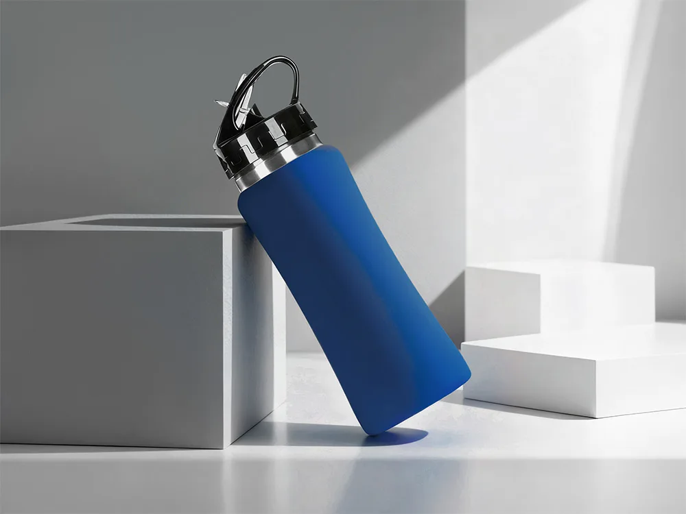 Бутылка для воды "Bottle C1", сталь, soft touch, 600 мл, темно-синий